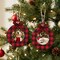 Wrapables Christmas Holiday Buffalo Plaid Wooden Photo Frame Ornaments with Jute String (Set of 12)